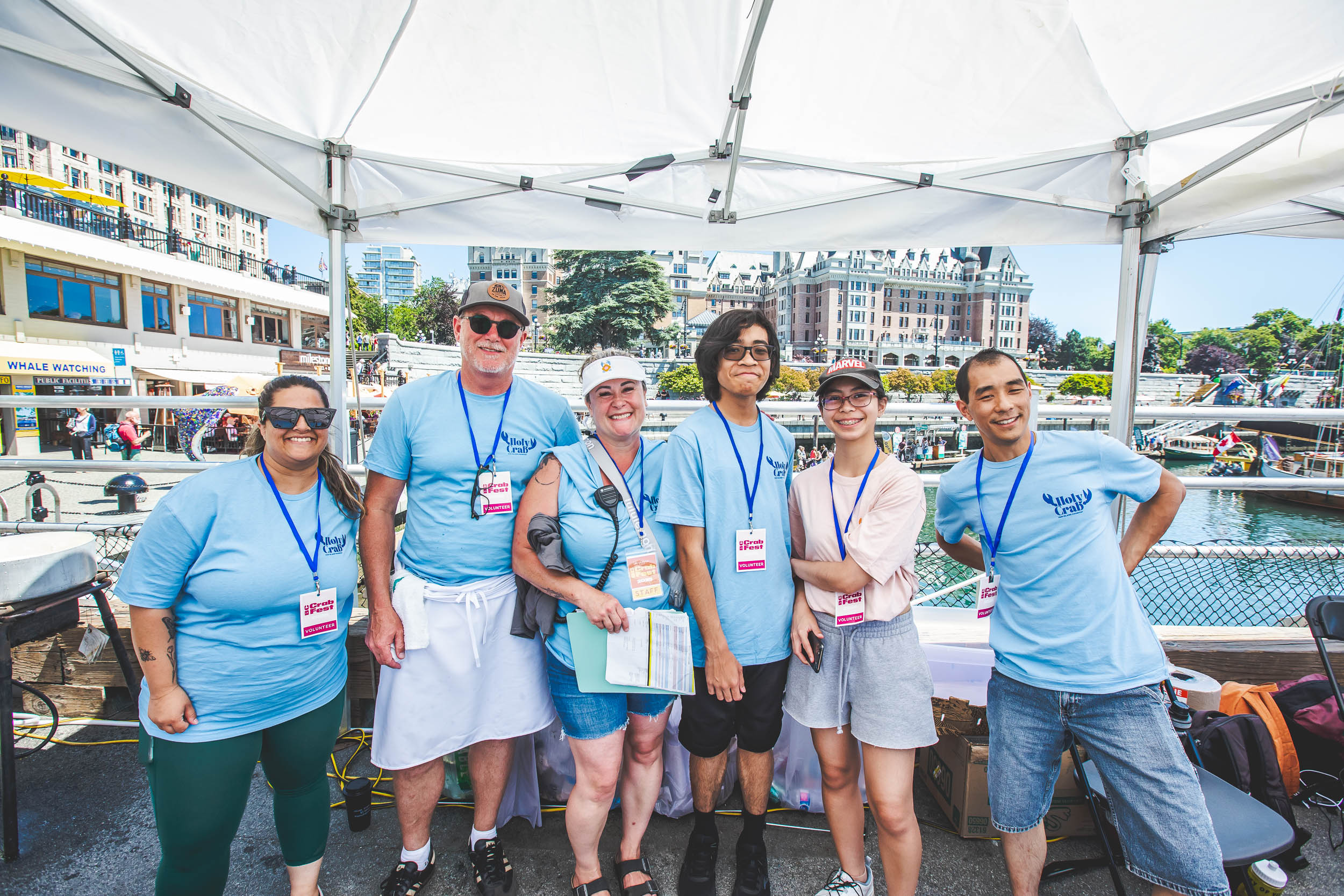 BC CrabFest volunteers and crew at Ship Point, Victoria