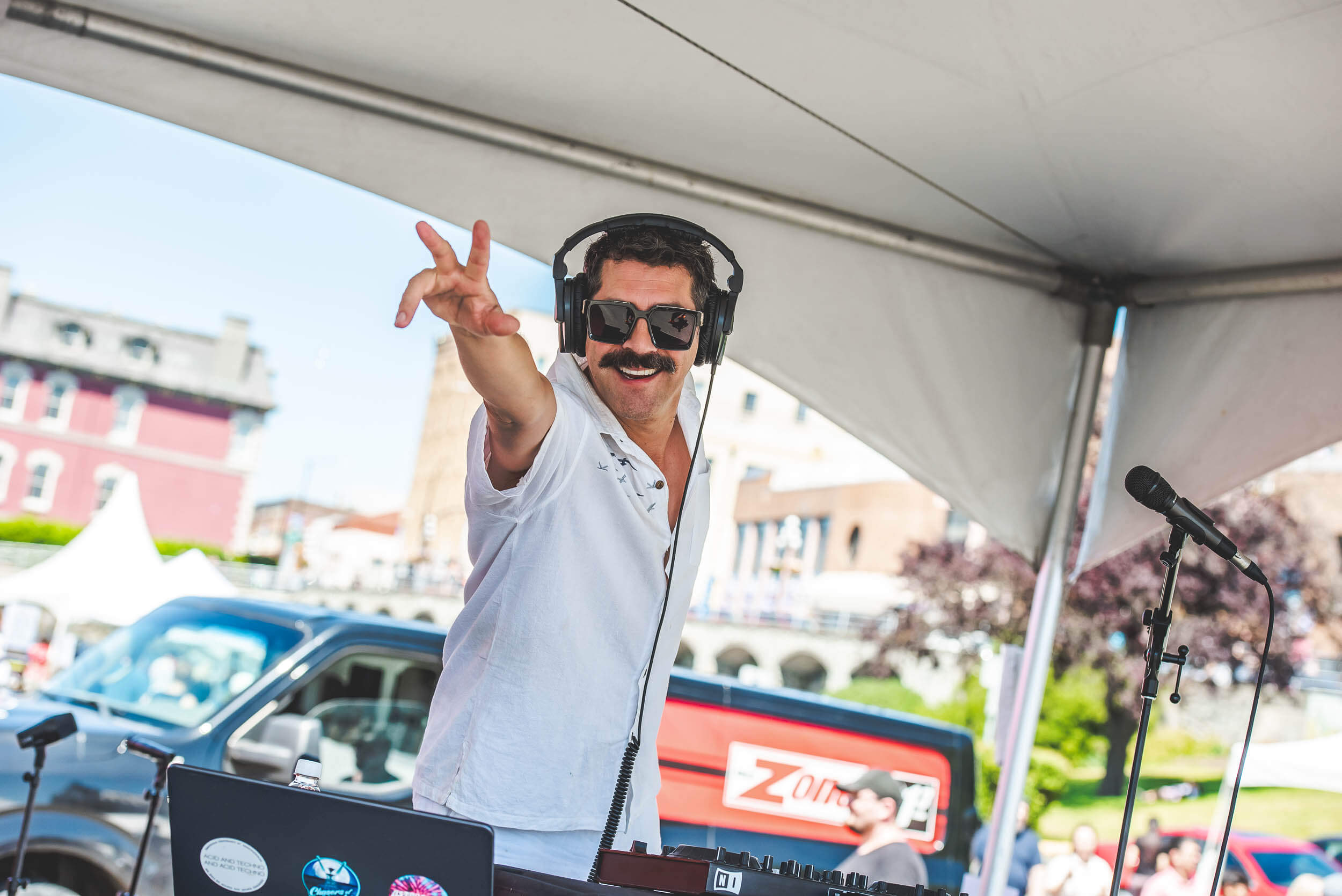 DJ performing at BC CrabFest on the Victoria waterfront